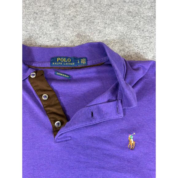 Vintage Y2K Polo Ralph Lauren Polo Shirt Mens L Custom Slim Fit Mini Pony Retro - Picture 2 of 5